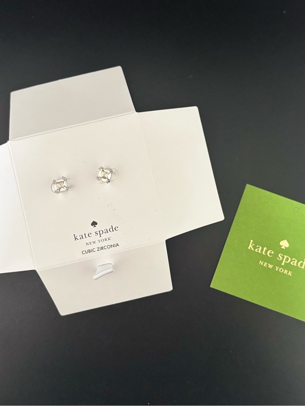 kate spade Silver Clear Cubic Zirconia Stud Earrings